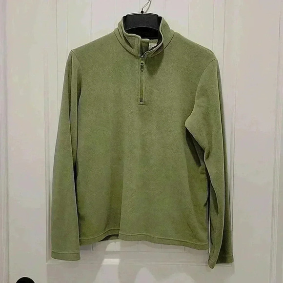Natural Reflections Long Sleeve Quarter Zip Green Fleece Size Large - Picture 6 of 6